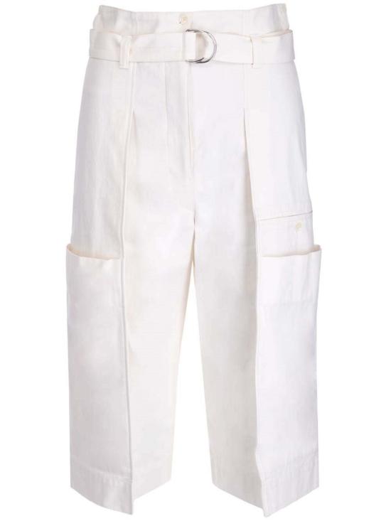  르메르 크롭 팬츠 벨티드 경량 카프리 쇼츠 화이트