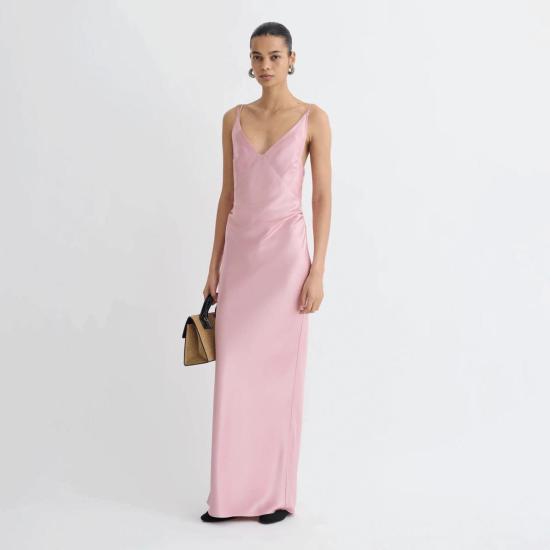  나누슈카 롱 원피스 코에우스 새틴 슬립 맥시 드레스 핑크