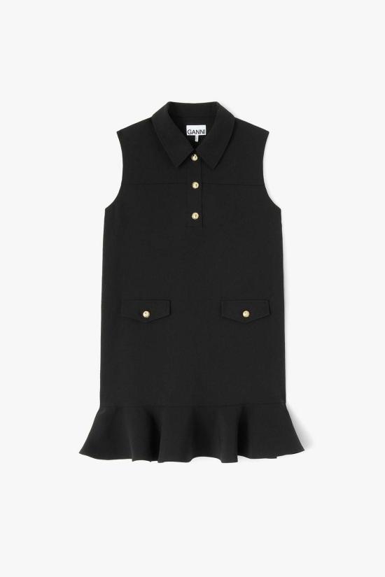  가니 숏 원피스 트윌 수트 미니 드레스 블랙 - GANNI