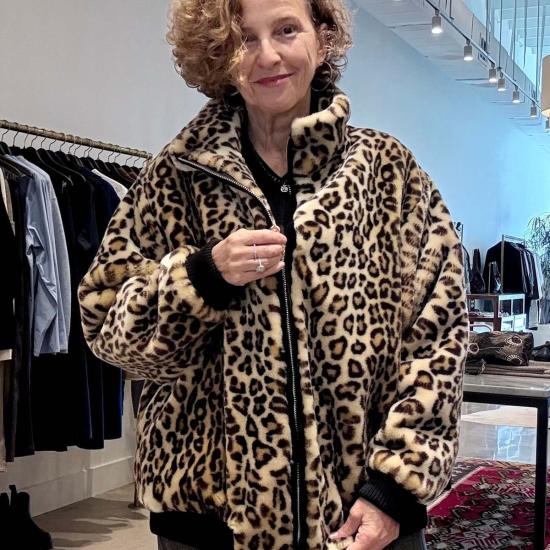  APOINT ETC 봄버 자켓 Apoint Etc 블루종 봄버 재킷 레오파드 - OTHER BRANDS