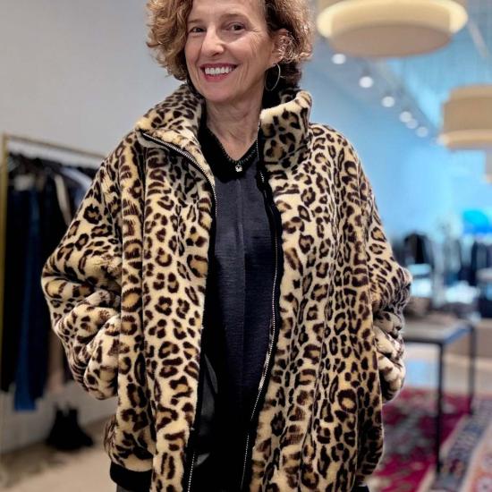  APOINT ETC 봄버 자켓 Apoint Etc 블루종 봄버 재킷 레오파드 - OTHER BRANDS