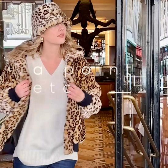  APOINT ETC 봄버 자켓 Apoint Etc 블루종 봄버 재킷 레오파드