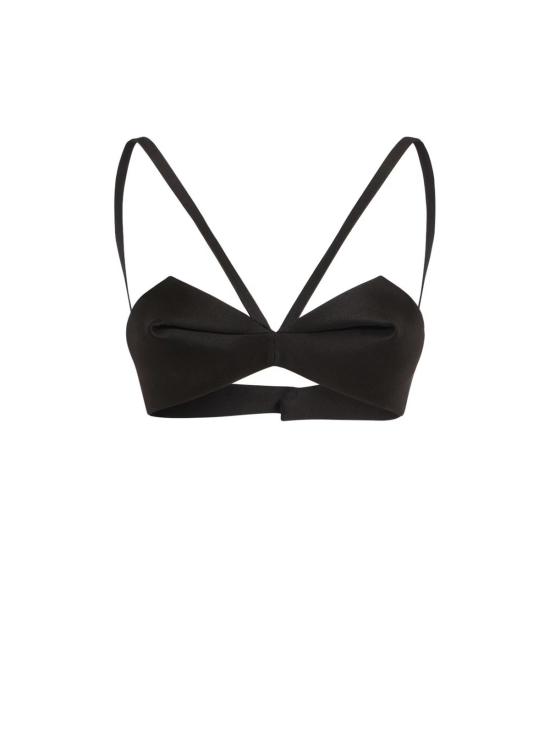  베르사체 민소매 티셔츠 플리츠 코르셋 탑 블랙