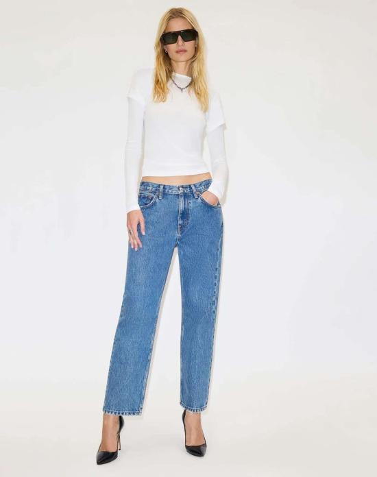  리던 데님 팬츠 Re/Done Ollie Jean을 블루 미어 진으로 재탄생시켰습니다. - RE/DONE