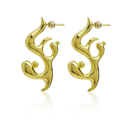  한나 주웻 이어링 한나 주엣 다육식물 불꽃 귀걸이 골드