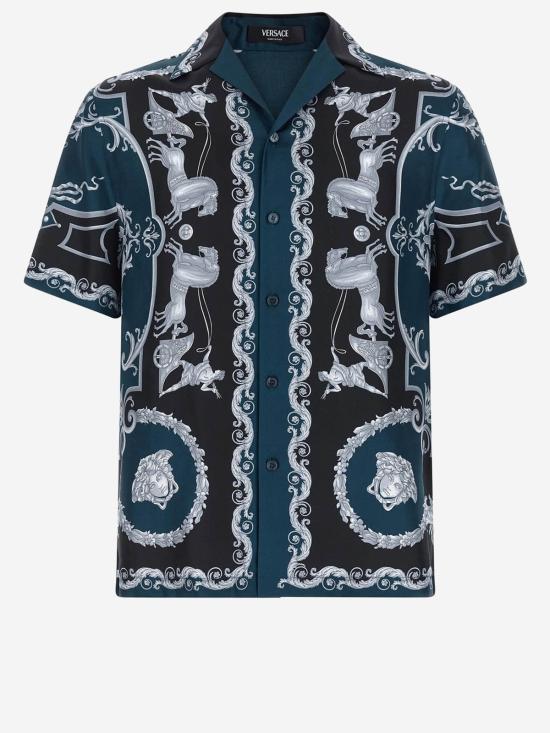  베르사체 반팔 셔츠 영웅의 전당 셔츠 레드