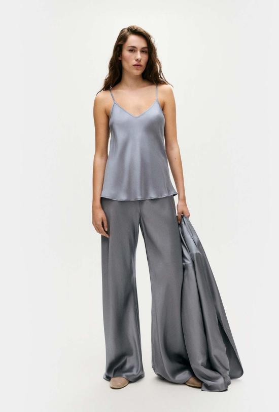  실크 런드리 스트레이트 팬츠 실크 세탁 바이어스컷 팬츠 스톰