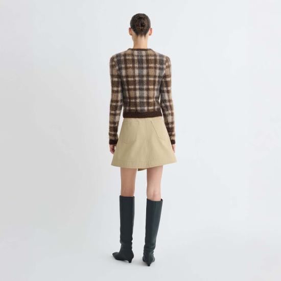  나누슈카 스웨터 파리카  브라운 체크 - NANUSHKA