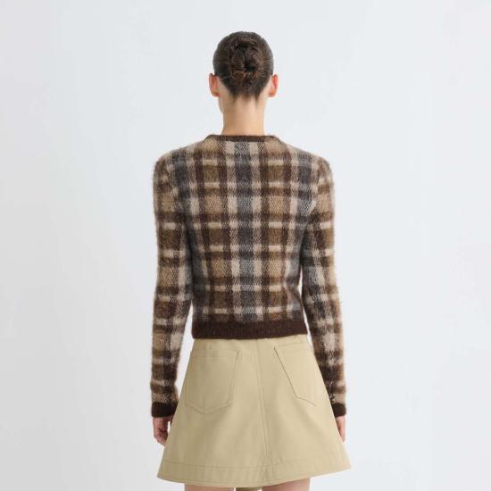  나누슈카 스웨터 파리카  브라운 체크 - NANUSHKA
