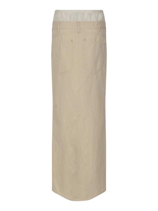  마르지엘라 롱 스커트 메종  버튼 장식  아이보리 - MAISON MARGIELA