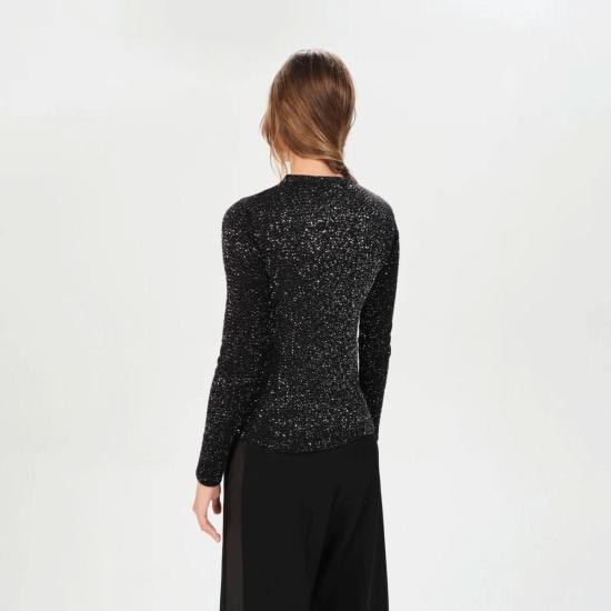  마리아 셰르 긴팔 티셔츠 카예타노 카산드라  블랙 앤 실버 - MARIA CHER