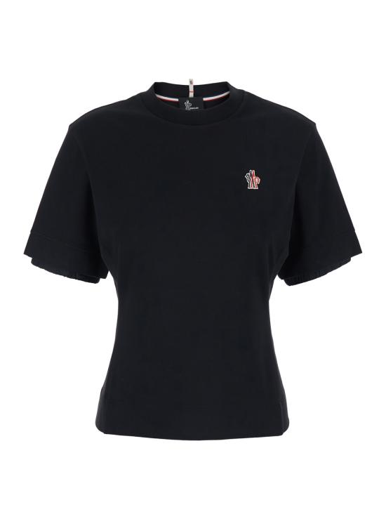26SS 몽클레어 로고 패치 코튼 블렌드 티셔츠 8C0000989AW1999 Black