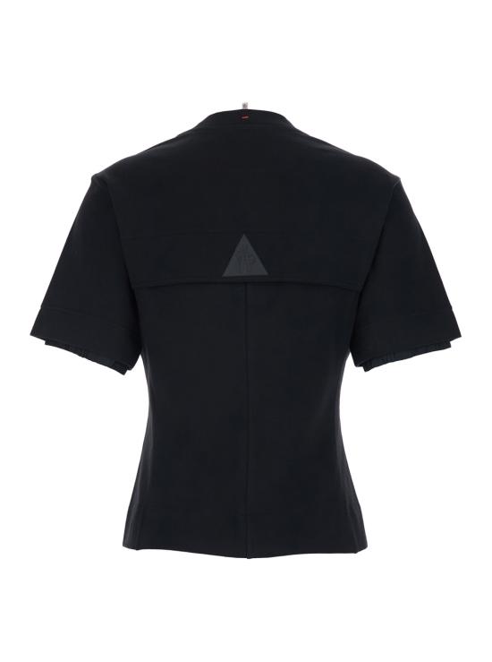 26SS 몽클레어 로고 패치 코튼 블렌드 티셔츠 8C0000989AW1999 Black - MONCLER