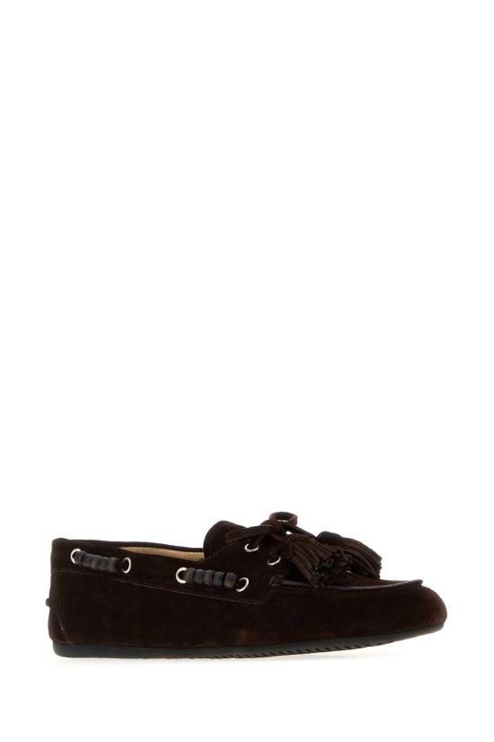 26FW 미우미우 스웨이드 태슬 장식 덱 슈즈 5D518EF005054 F0003 Brown - MIU MIU