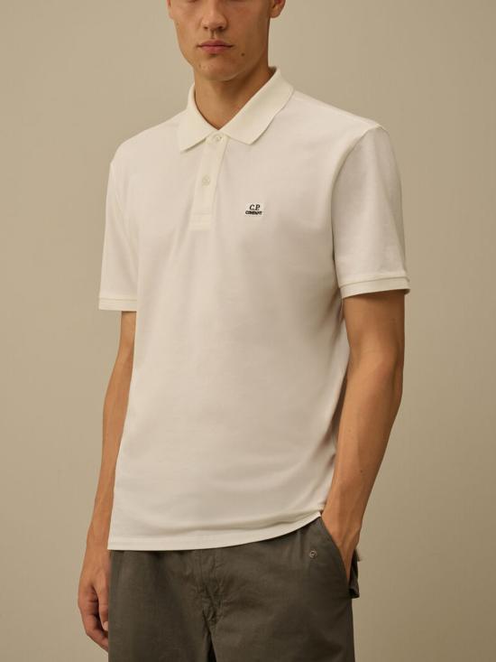 26SS 씨피 컴퍼니 스트레치 피케 숏슬리브 RCCMPL721A005263W 103 White - C.P. COMPANY