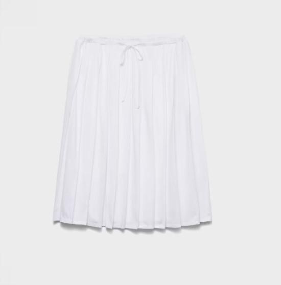 26SS 프라다 미디 스커트 P145VX187P S OOOF0009 White