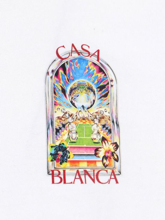 26SS 카사블랑카 반팔 티셔츠 M SS26 JTS 001 15 TENNIS LANDSCAPE White - CASABLANCA