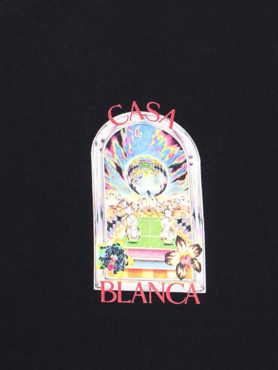 26SS 카사블랑카 반팔 티셔츠 M SS26 JTS 001 09 TENNIS LANDSCAPE Black - CASABLANCA