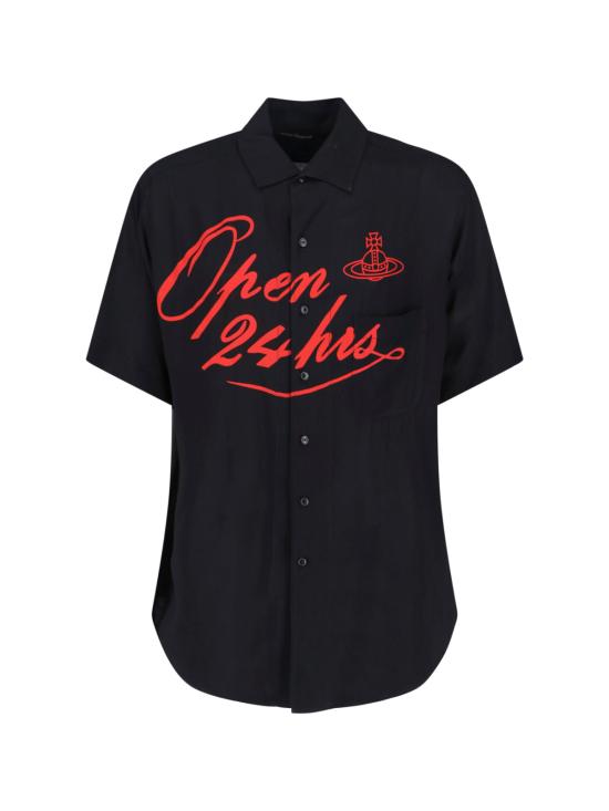 26SS 비비안웨스트우드 반팔 셔츠 2401004K W01CM N401 Black