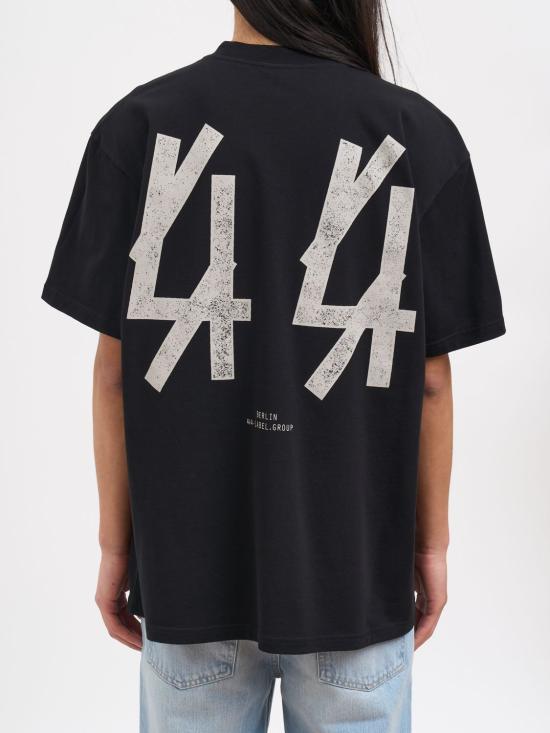 26SS 44레이블 반팔 티셔츠 B0030556FA528 P462 Black - 44 LABEL