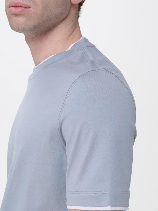 26SS 브루넬로 쿠치넬리 자수 로고 티셔츠 M0B137427 COG70 Gnawed Blue - BRUNELLO CUCINELLI