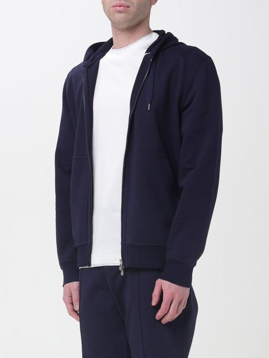 26SS 브루넬로 쿠치넬리 테크노 코튼 플리스 후드 집업 MW8639069G C6134 Blue - BRUNELLO CUCINELLI