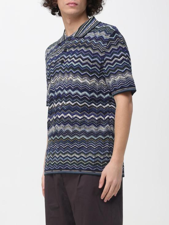 26SS 미소니 폴로 티셔츠 US26S20QBK01HR S72PD Blue - MISSONI