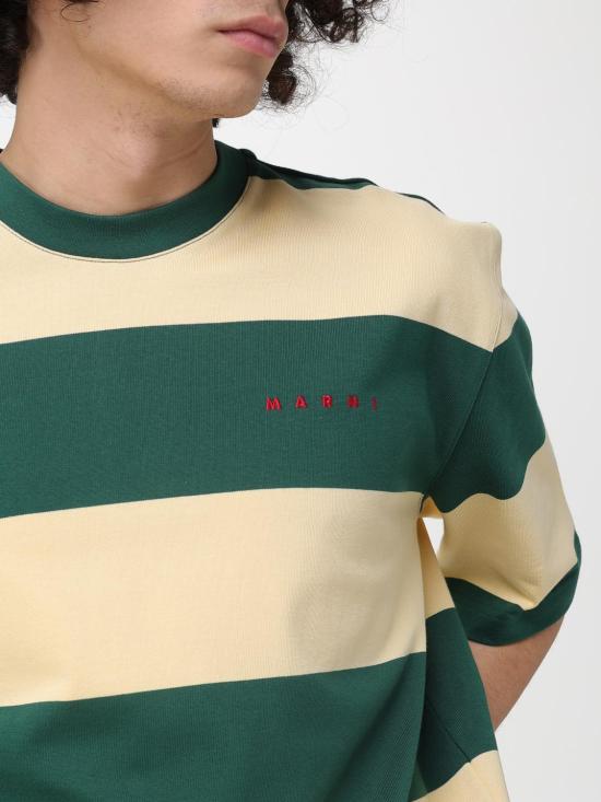 26SS 마르니 반팔 티셔츠 HUMU0287S0UTC580 STV60 Green - MARNI