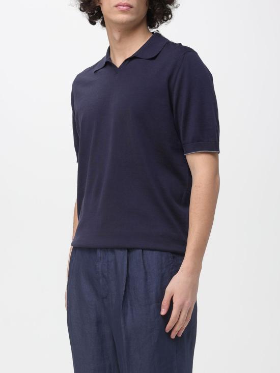 26SS 브루넬로 쿠치넬리 폴로 티셔츠 M29800145 CET50 Blue 1 - BRUNELLO CUCINELLI