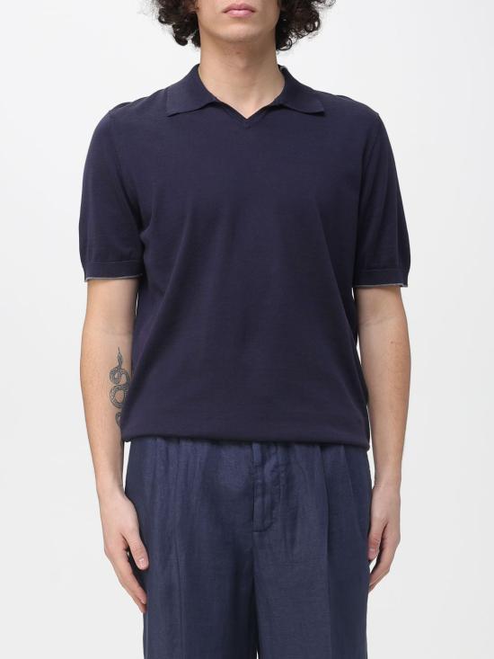 26SS 브루넬로 쿠치넬리 폴로 티셔츠 M29800145 CET50 Blue 1