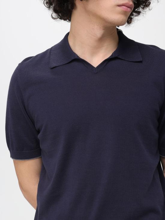 26SS 브루넬로 쿠치넬리 폴로 티셔츠 M29800145 CET50 Blue 1 - BRUNELLO CUCINELLI