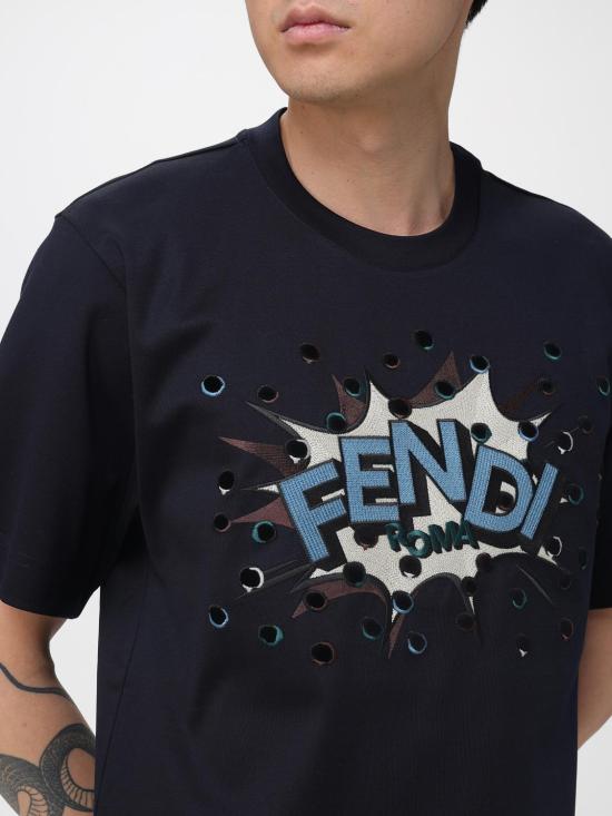 26SS 펜디 반팔 티셔츠 FY0936AW0X F0QG0 Blue - FENDI