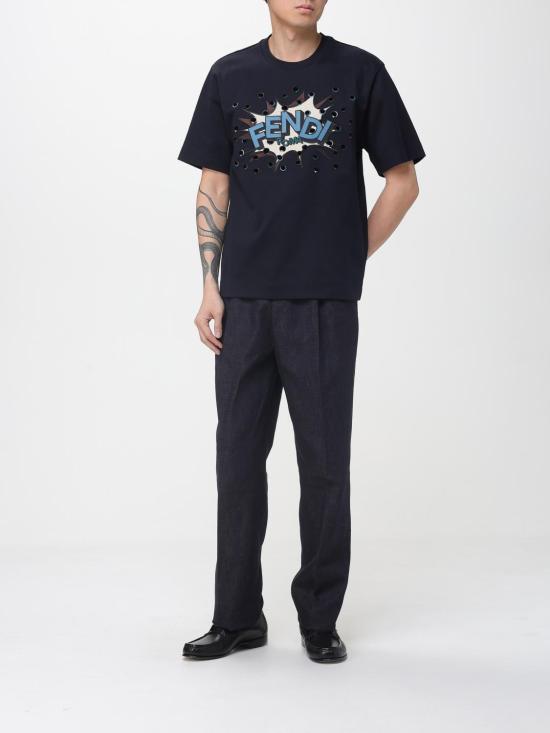26SS 펜디 반팔 티셔츠 FY0936AW0X F0QG0 Blue - FENDI