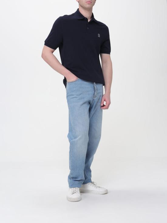 26SS 브루넬로 쿠치넬리 피케 폴로 셔츠 ME8548788 CD361 Blue 1 - BRUNELLO CUCINELLI