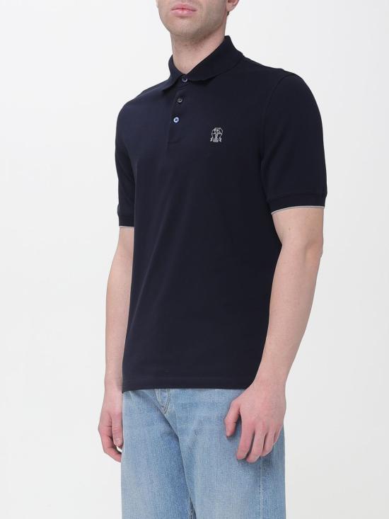 26SS 브루넬로 쿠치넬리 피케 폴로 셔츠 ME8548788 CD361 Blue 1 - BRUNELLO CUCINELLI