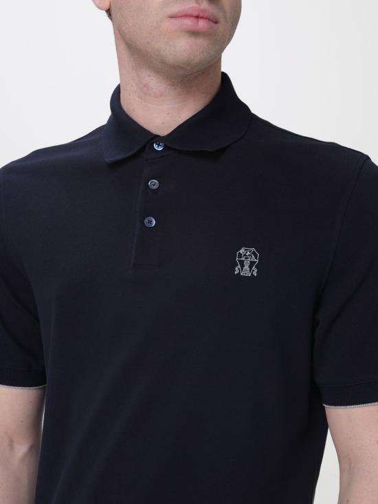 26SS 브루넬로 쿠치넬리 피케 폴로 셔츠 ME8548788 CD361 Blue 1 - BRUNELLO CUCINELLI