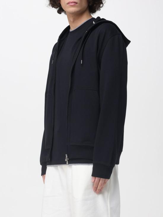 26SS 브루넬로 쿠치넬리 테크노 코튼 플리스 후드 집업 MW8639069G C101 Black - BRUNELLO CUCINELLI