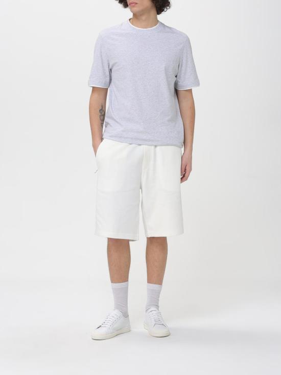 26SS 브루넬로 쿠치넬리 자수 로고 티셔츠 M0B137427 CW716 Grey 1 - BRUNELLO CUCINELLI