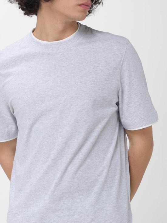 26SS 브루넬로 쿠치넬리 자수 로고 티셔츠 M0B137427 CW716 Grey 1 - BRUNELLO CUCINELLI