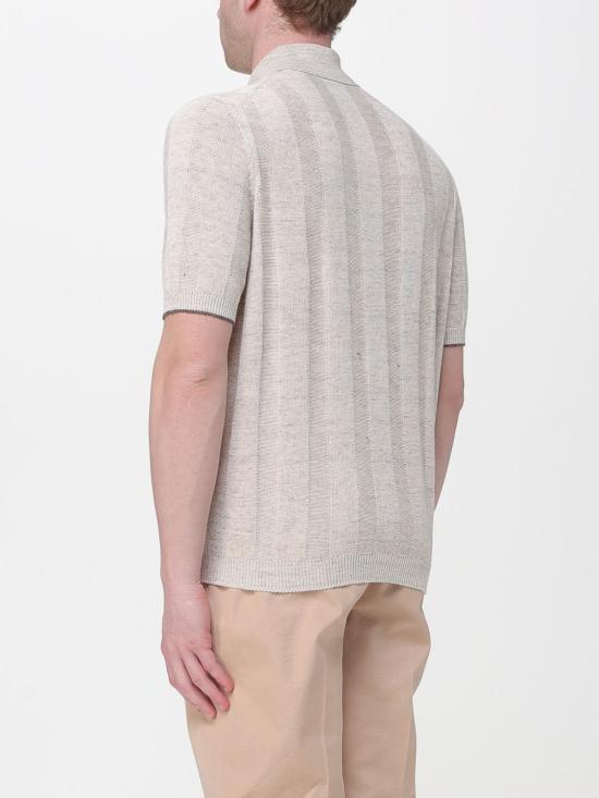 26SS 브루넬로 쿠치넬리 리넨 립 코튼 반소매 셔츠 M2L707805 CSN89 Brown - BRUNELLO CUCINELLI