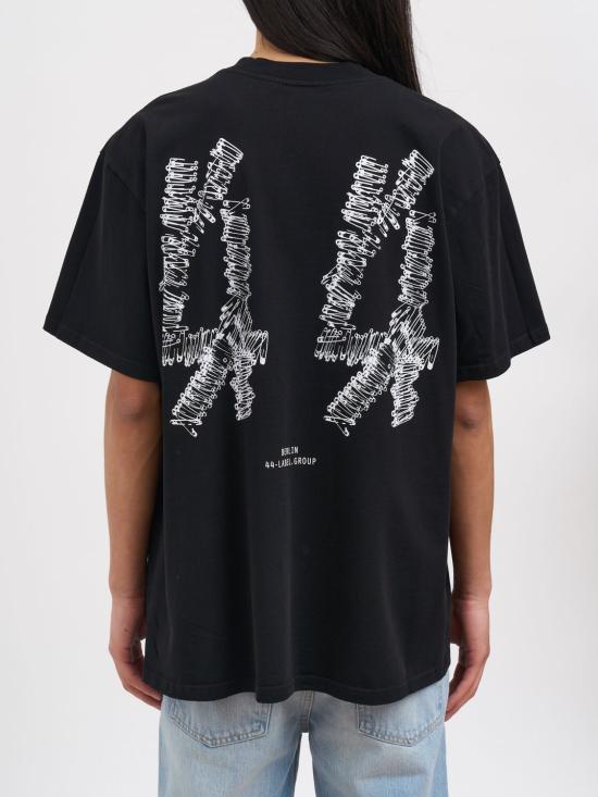 26SS 44레이블 반팔 티셔츠 B0030556FA528 P783 Black 4 - 44 LABEL