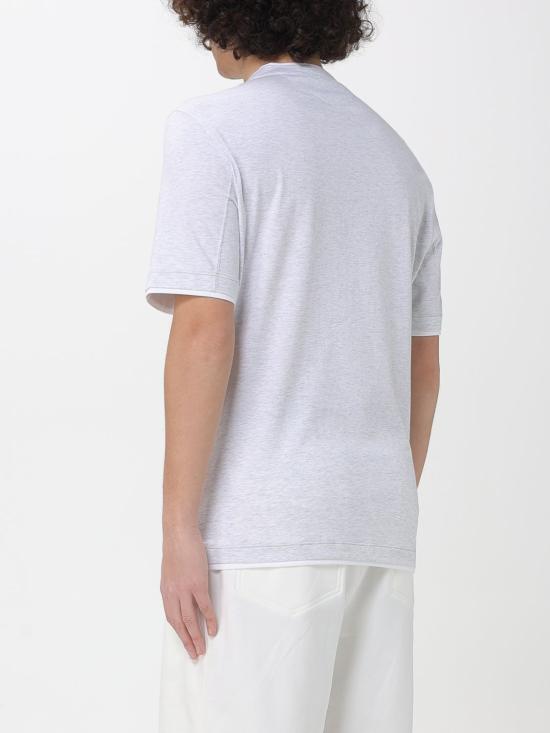 26SS 브루넬로 쿠치넬리 레이어링 코튼 저지 크루넥 티셔츠 M0B137451G CY887 Grey - BRUNELLO CUCINELLI