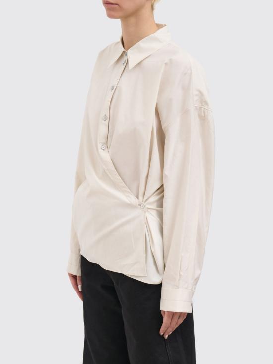 26SS 르메르 스트레이트 칼라 트위스트 셔츠 SH1141LF1500 WH048 Yellow Cream - LEMAIRE