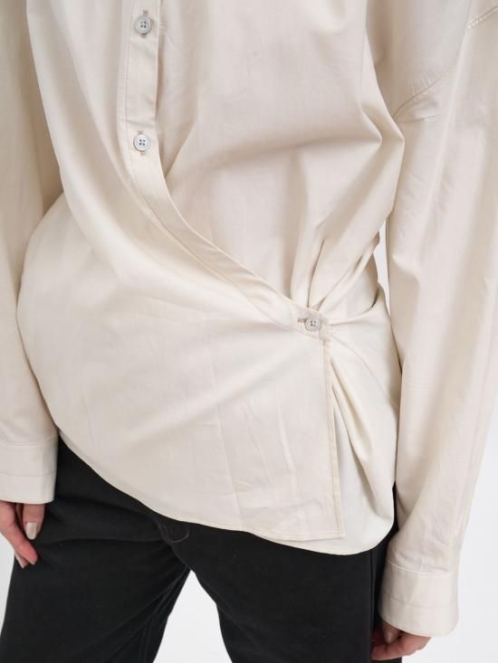 26SS 르메르 스트레이트 칼라 트위스트 셔츠 SH1141LF1500 WH048 Yellow Cream - LEMAIRE