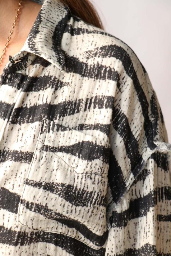  알13 탑 R13 슈레디드 솔기 드롭넥 셔츠 - R13