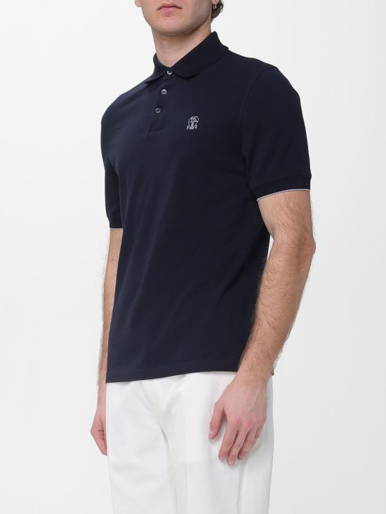 26SS 브루넬로 쿠치넬리 피케 폴로 셔츠 ME8548788CD361 NAVY DOM - BRUNELLO CUCINELLI