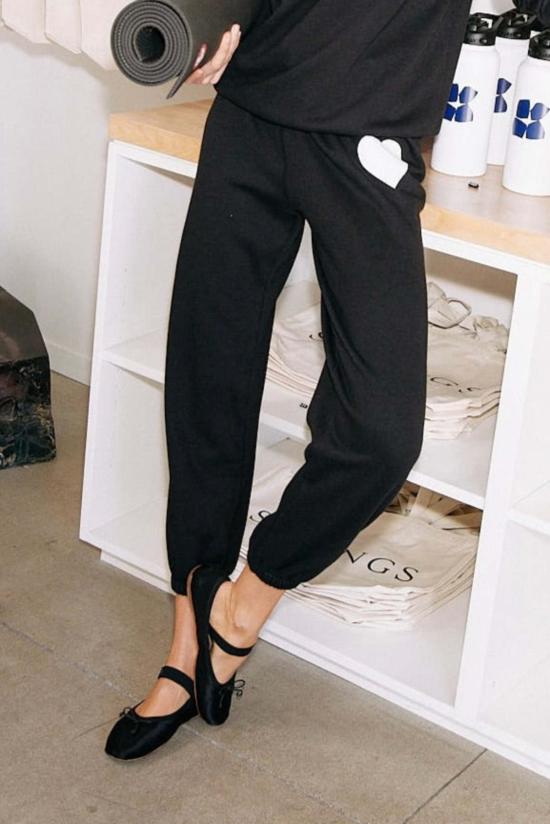  스프룸 스트레이트 팬츠 스프럼 하트 스웨트팬츠 블랙/화이트 - SPRWMN