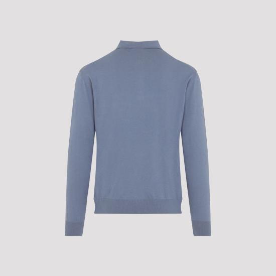  에트로 스웨터 니트 폴로  에어 포스 블루 - ETRO