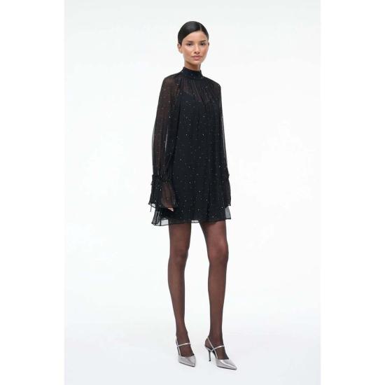  스타우드 숏 원피스 루 드레스 블랙 - STAUD