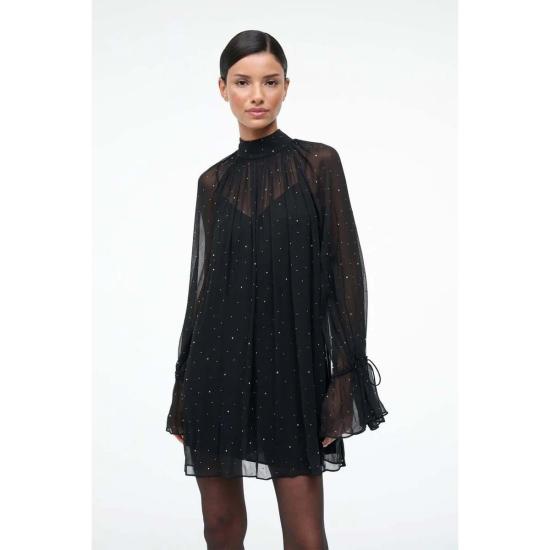  스타우드 숏 원피스 루 드레스 블랙 - STAUD